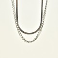 COLLIER DOUBLE RANGS ACIER INOXYDABLE SILVER PETIT PRIX