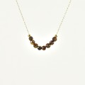 COLLIER PERLES OEIL DE TIGRE ET GOLD ACIER INOXYDABLE GOLD PETIT PRIX