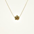 COLLIER FLEUR GRAVEE ACIER INOXYDABLE GOLD PETIT PRIX