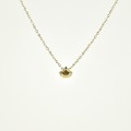 COLLIER FEUILLE GRAVEE ACIER INOXYDABLE GOLD PETIT PRIX