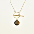 COLLIER AMOUR CHANCE BONHEUR ACIER INOXYDABLE GOLD PETIT PRIX