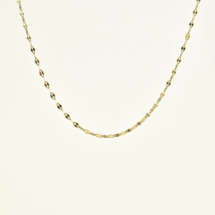 COLLIER MAILLE FILIGRANE TORSADEE ACIER INOXYDABLE GOLD PETIT PRIX