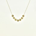 COLLIER PASTILLES RONDES MARTELEES ACIER INOXYDABLE GOLD PETIT PRIX