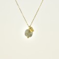 COLLIER LABRADORITE CARRE ACIER INOXYDABLE GOLD PETIT PRIX