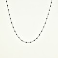 COLLIER PERLES NOIRES ACIER INOXYDABLE SILVER PETIT PRIX