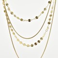 COLLIER MULTI RANGS NACRE ACIER INOXYDABLE GOLD PETIT PRIX