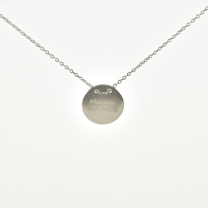 COLLIER MAMAN PARFAITE ACIER INOXYDABLE SILVER PETIT PRIX