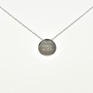 COLLIER MAMAN EN OR ACIER INOXYDABLE SILVER PETIT PRIX