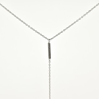 COLLIER PENDANT STRASS ACIER INOXYDABLE SILVER PETIT PRIX