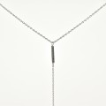 COLLIER PENDANT STRASS ACIER INOXYDABLE SILVER PETIT PRIX