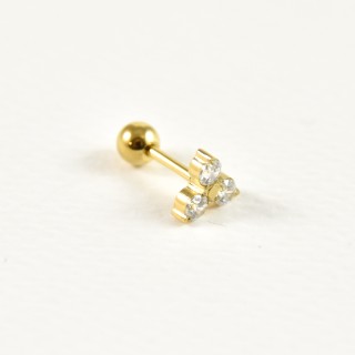 PIERCING TROIS STRASS ACIER INOXYDABLE GOLD PETIT PRIX