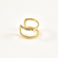 BAGUE D'OREILLE FINE BOUCLE DOUBLE ACIER INOXYDABLE GOLD PETIT PRIX