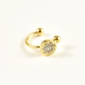 BAGUE D'OREILLE BOUCLE FINE ROND STRASS ACIER INOX GOLD PETIT PRIX