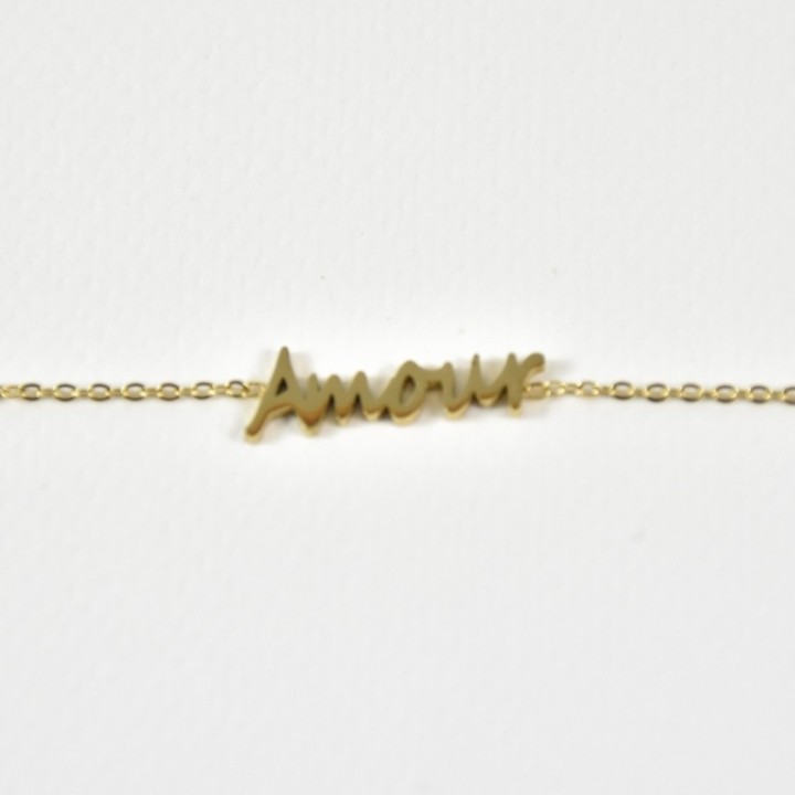 BRACELET AMOUR ACIER INOXYDABLE GOLD PETIT PRIX