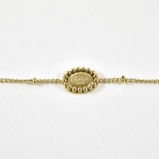 BRACELET CHERIE ACIER INOXYDABLE GOLD PETIT PRIX