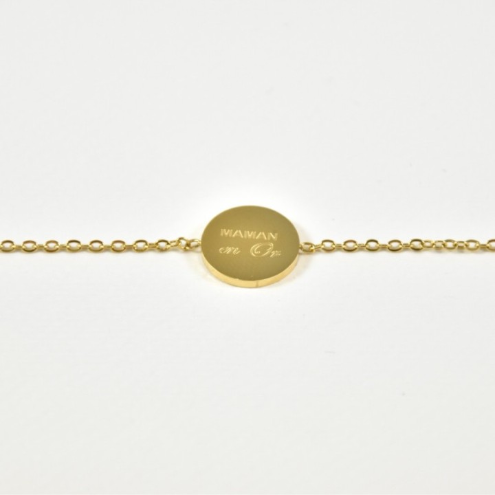 BRACELET MAMAN EN OR ACIER INOXYDABLE GOLD PETIT PRIX