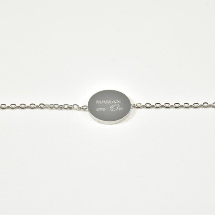 BRACELET MAMAN EN OR ACIER INOXYDABLE SILVER PETIT PRIX