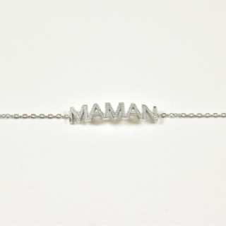 BRACELET MAMAN EFFET PIQUE ACIER INOXYDABLE SILVER PETIT PRIX