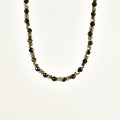 COLLIER PERLES NOIRES ET GOLD ACIER INOXYDABLE GOLD PETIT PRIX