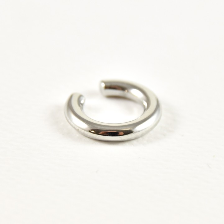 BAGUE D'OREILLE BOUCLE EPAISSE ACIER INOXYDABLE SILVER PETIT PRIX