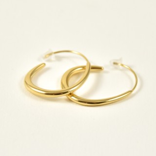 BOUCLES CREOLES EVASEES ACIER INOXYDABLE GOLD PETIT PRIX