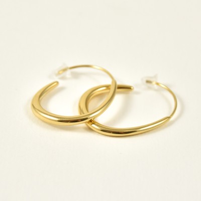 BOUCLES CREOLES EVASEES ACIER INOXYDABLE GOLD PETIT PRIX