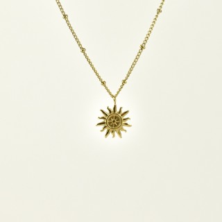 COLLIER SOLEIL ACIER INOXYDABLE GOLD PETIT PRIX