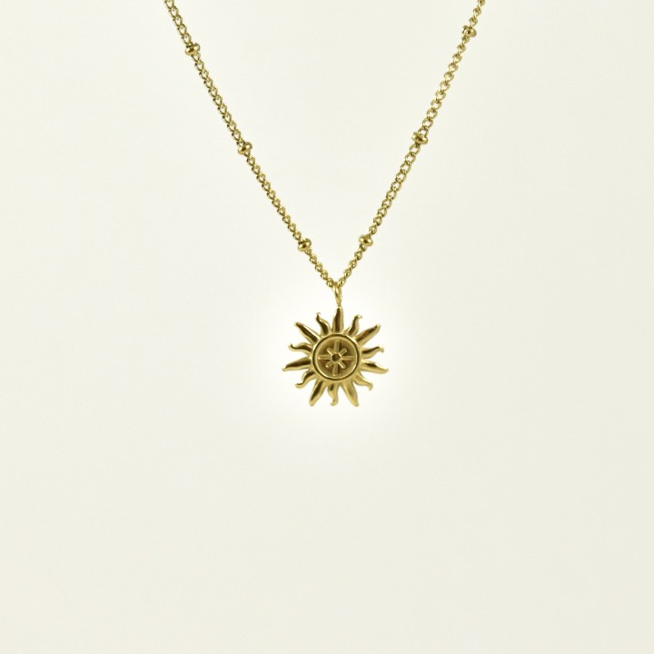 COLLIER SOLEIL ACIER INOXYDABLE GOLD PETIT PRIX