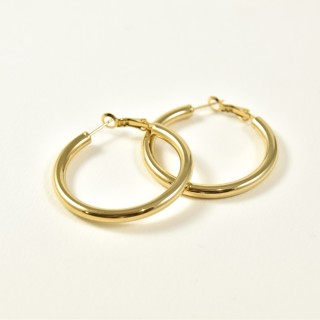 BOUCLES GRANDES CREOLES ACIER INOXYDABLE GOLD PETIT PRIX