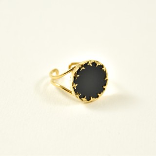 BAGUE RONDE NOIRE ACIER INOXYDABLE GOLD PETIT PRIX