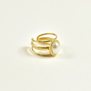 BAGUE ELASTIQUE COEUR ET ETOILE ACIER INOXYDABLE GOLD PETIT PRIX