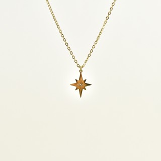 COLLIER ETOILE DU SUD ACIER INOXYDABLE GOLD PETIT PRIX