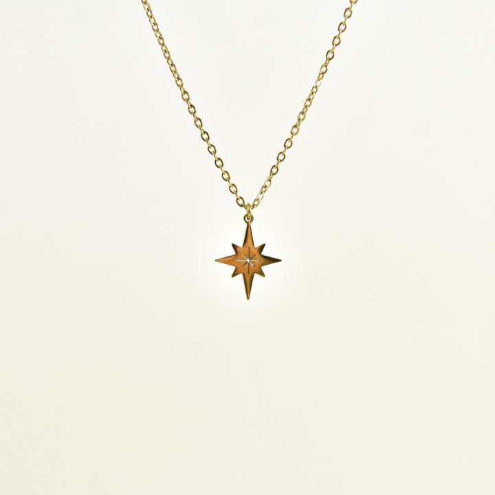 COLLIER ETOILE DU SUD ACIER INOXYDABLE GOLD PETIT PRIX