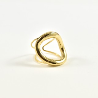 BAGUE ARRONDIE ACIER INOXYDABLE GOLD PETIT PRIX