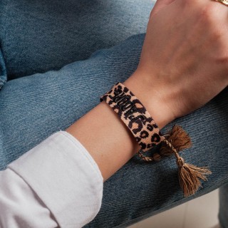 BRACELET TISSU PANTHERE J'ADORE PETIT PRIX