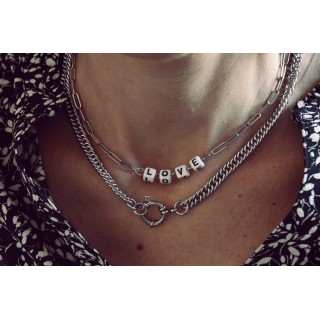 COLLIER LOVE ACIER INOXYDABLE SILVER PETIT PRIX