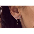 BOUCLES PETALES STRASS ACIER INOXYDABLE SILVER PETIT PRIX