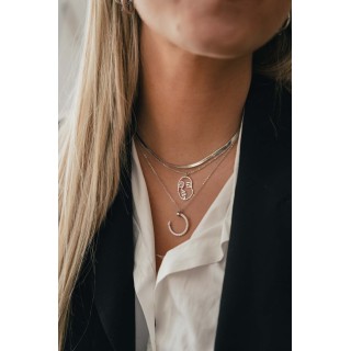 COLLIER VISAGE MARTELE ACIER INOXYDABLE SILVER PETIT PRIX