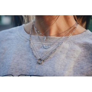 COLLIER ECLAIR STRASS ACIER INOXYDABLE SILVER PETIT PRIX